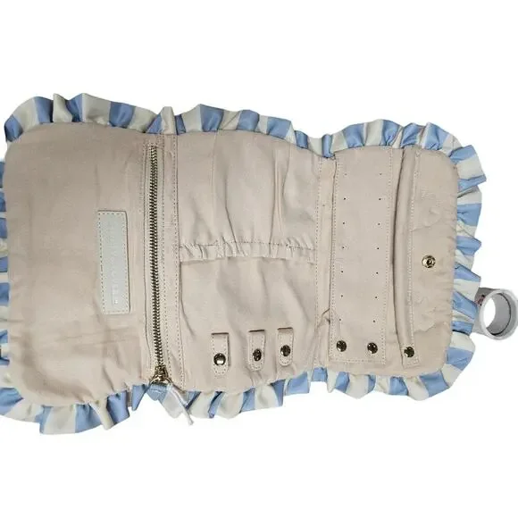 Stoney Clover Lane Personalized ALISA Ruffle Jewelry Roll Blue Strip - Picture 6 of 8